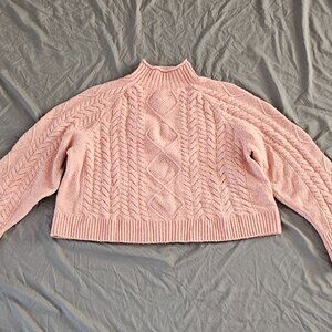 shirts Women J Crew Small Cable Knit Sweater Pink Cropped